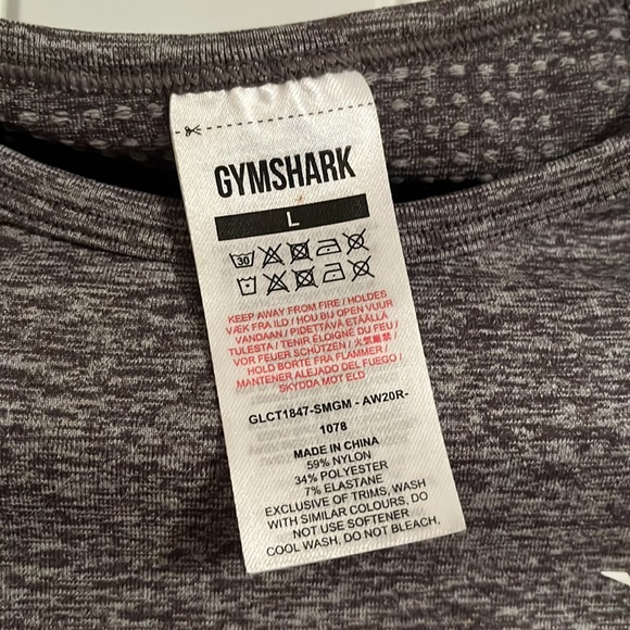 Gymshark Vital Seamless Long Sleeve Crop Top, women’s size Large, grey - Picture 5 of 8